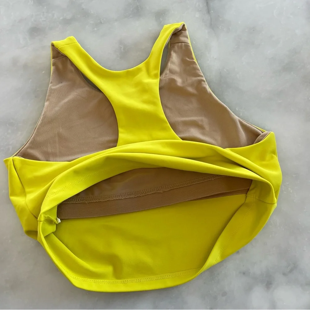 Old Navy Active Go Dry crop tank top. Neon yellow. L 10-12.